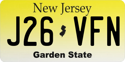 NJ license plate J26VFN