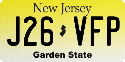 NJ license plate J26VFP