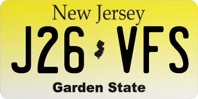 NJ license plate J26VFS