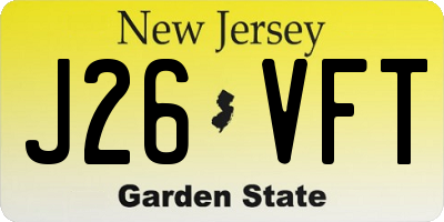 NJ license plate J26VFT