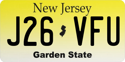 NJ license plate J26VFU