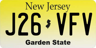 NJ license plate J26VFV