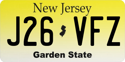 NJ license plate J26VFZ