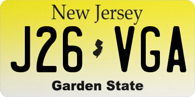 NJ license plate J26VGA