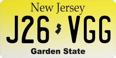 NJ license plate J26VGG