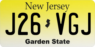 NJ license plate J26VGJ