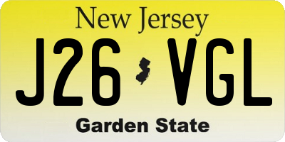 NJ license plate J26VGL