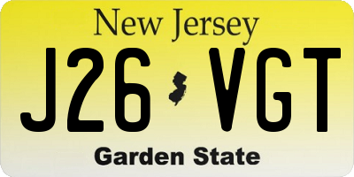NJ license plate J26VGT