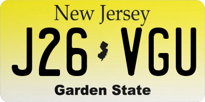 NJ license plate J26VGU