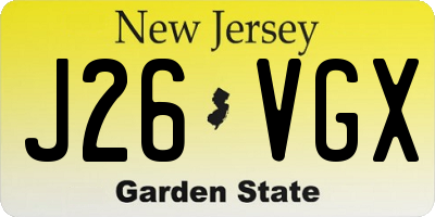 NJ license plate J26VGX