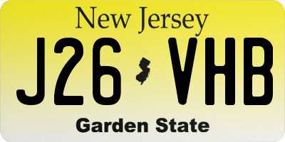 NJ license plate J26VHB