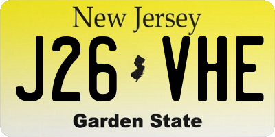NJ license plate J26VHE