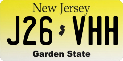 NJ license plate J26VHH