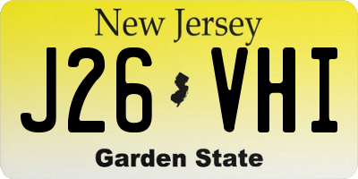 NJ license plate J26VHI