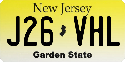 NJ license plate J26VHL