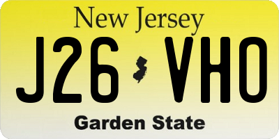NJ license plate J26VHO