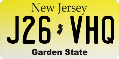 NJ license plate J26VHQ