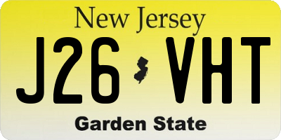NJ license plate J26VHT