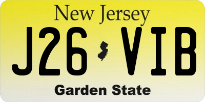 NJ license plate J26VIB