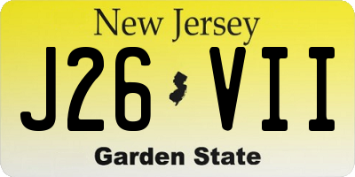 NJ license plate J26VII