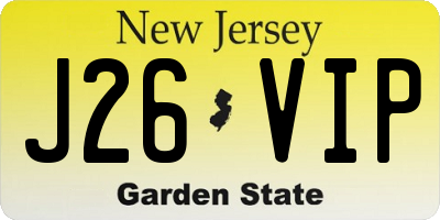 NJ license plate J26VIP
