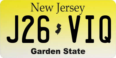 NJ license plate J26VIQ