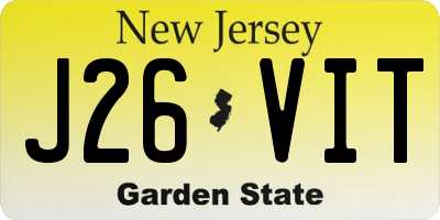 NJ license plate J26VIT