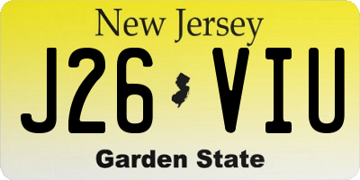 NJ license plate J26VIU