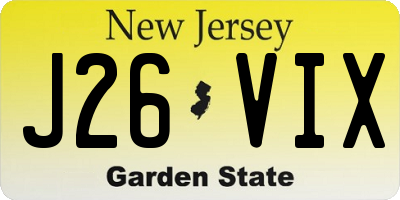 NJ license plate J26VIX