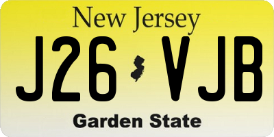 NJ license plate J26VJB