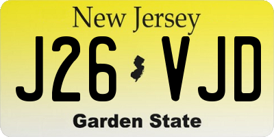 NJ license plate J26VJD