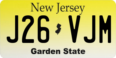 NJ license plate J26VJM