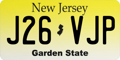 NJ license plate J26VJP