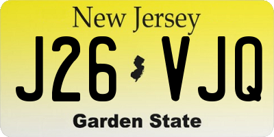 NJ license plate J26VJQ