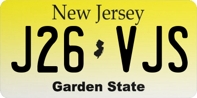 NJ license plate J26VJS