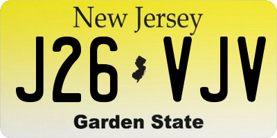 NJ license plate J26VJV
