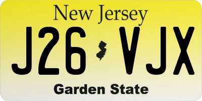 NJ license plate J26VJX