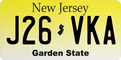 NJ license plate J26VKA
