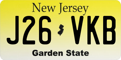NJ license plate J26VKB