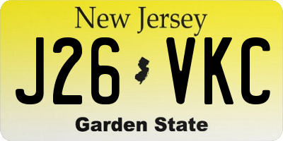 NJ license plate J26VKC