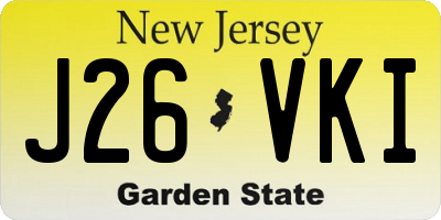 NJ license plate J26VKI
