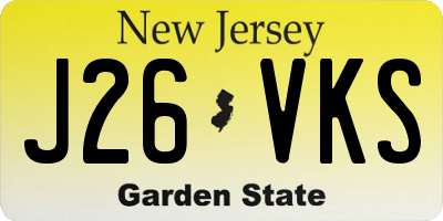 NJ license plate J26VKS