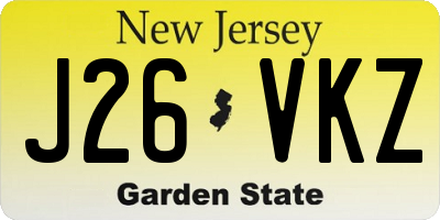 NJ license plate J26VKZ
