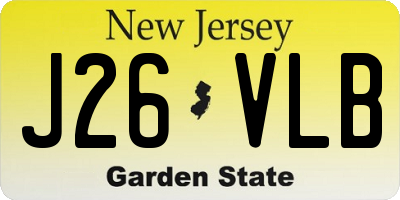 NJ license plate J26VLB