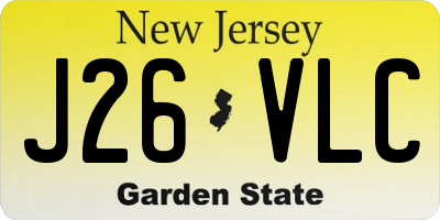 NJ license plate J26VLC