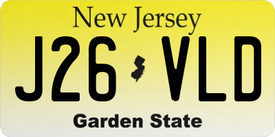 NJ license plate J26VLD