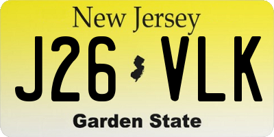 NJ license plate J26VLK