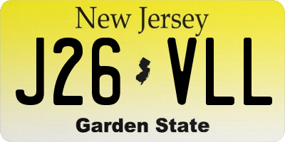 NJ license plate J26VLL