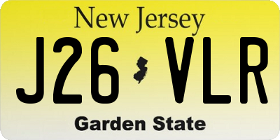 NJ license plate J26VLR