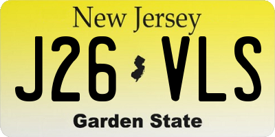 NJ license plate J26VLS